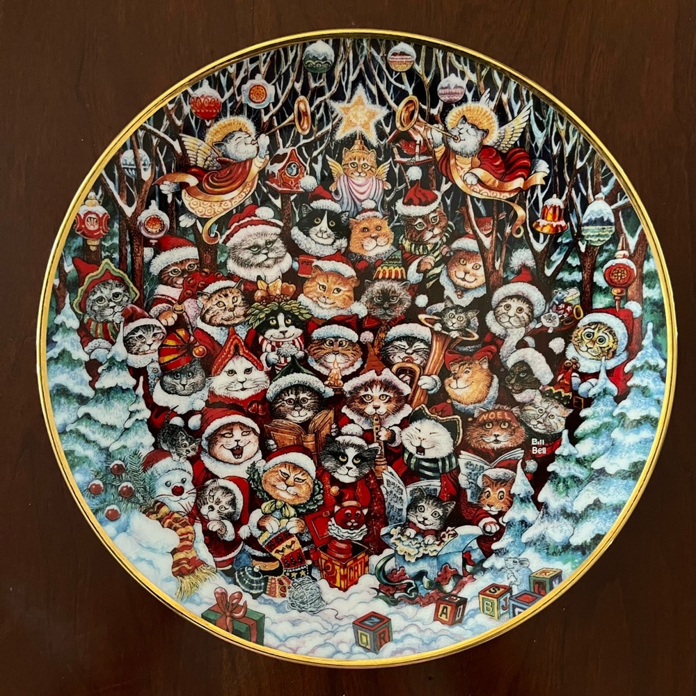 Santa Claws Cats FranklinMint Plate Bill Bell Ltd Edition EE1461 Porcelain Plate